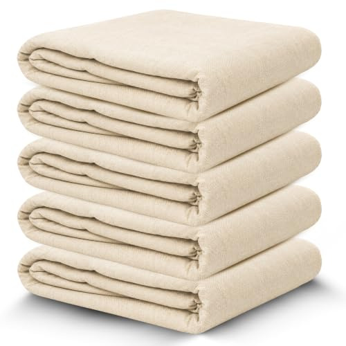 JMS Bridge 5 x Professional Quality 100% Cotton Twill Heavy Duty DUST Sheets for Decorating. Size of Each Sheet : 3.5M x 2.6M / 12ft x 9ft. **Pack of 5 Sheets** (5xCT129)