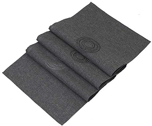 SIDCO Tischläufer grau Tischdecke Ringe Tischtuch Tischband Läufer Kreise 40 x 150 cm