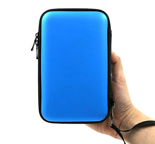 ADVcer 3DS Custodia protettiva impermeabile in EVA con cinturino da polso staccabile per Nintendo New 3DS XL, 3DS, 3DS XL, 3DS, 3DS LL o 2DS XL o DSi, DS Lite (blu)