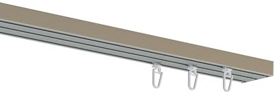indeko FLÄCHENVORHANGSCHIENE, Innenlaufschiene auf Maß, 3-Lauf, silber, Komplettset mit Zubehör
