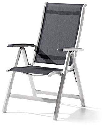 Sieger Gartenstuhl Klappstuhl Calvi Aluminium Textilux® graphit grau 335/A-G