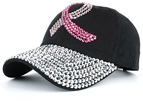 XRDSS Damen Baseball Cap Mädchen Frauen Strass Sommer Outdoor Kappe (Schwarz)