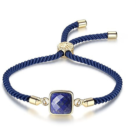 COAI Natürliche Lapislazuli Armband mit blauer verstellbarer Kette für Damen und Herren