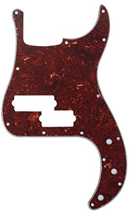 Musiclily Pro 5-Saiter 13 Löcher P Bass Pickguard PB-style Schlagbrett für Fender Mexican Precision Bass,4 lagig Vintage Tortoise