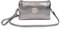 Womens Small Clutch Bags with Wristlet and Long Adjustable Strap (Dark Silver)
