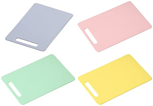 4er Set Einfaches Kunststoff Schneidebrett bunt, mittel 29x19cm, Servierbrett, Tranchierbrett,