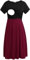 Smallshow Robe d'allaitement à Manches Courtes Robe de Maternité Décontractée pour Femmes pour Allaitement Black/Wine XX-Large