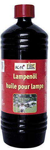 KM Match – Lot de 3 Bouteilles de 1 L d’Huile pour Lampe à Huile – Idéale pour Torches de Jardin, Lampes en Bambou et Torches murales – Combustible Propre et sans Odeur