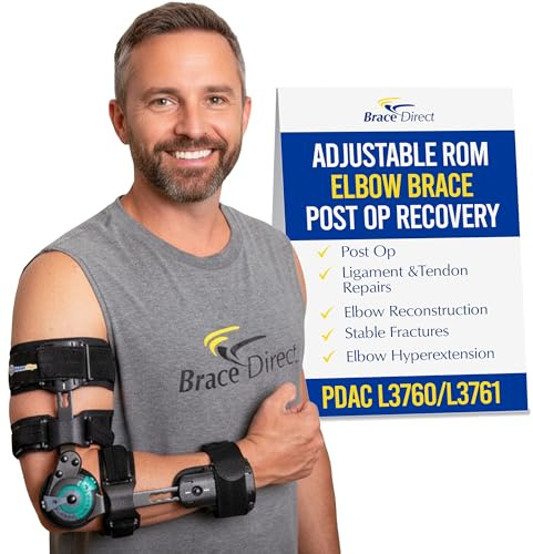 Brace Align ROM Hinged Elbow Brace - Adjustable Range of Motion for Post-Op Recovery, Tendon & Ligament Repair, Fracture Support - PDAC L3760/L3761 (Right Arm)