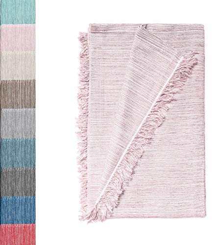 Trapunta Multiuso; Divano Scozzese, Coperta Foulard, Copriletto, Foulard per Divani in Cotone e Altre Fibre Finitura di Qualità Fatto in Spagna. Telo Copridivano (Rosa Mèlange 08, 230x260cm)