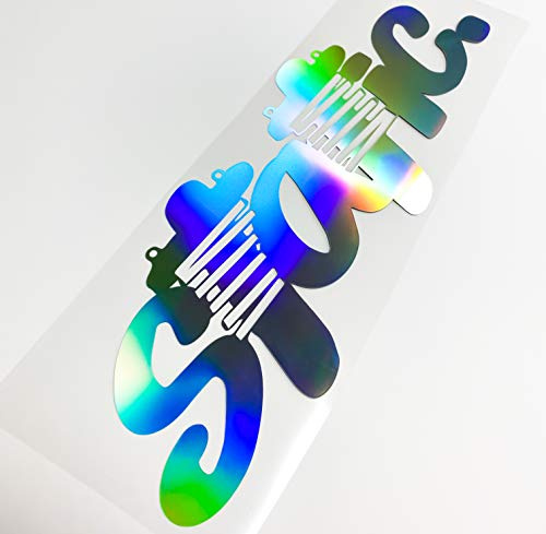 Autoaufkleber Static 55cm Hologram Heckscheibenaufkleber Oilslick Tuning Sticker Car Turbo Grafik Label Style Design NEU Rainbow Shiny Stoßdämper Federung