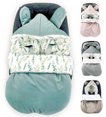BABYFUßSACK für Babyschale Frühling Herbst Übergang warm mit Füllung, Einschlagdecke Fußsack Schlafsack Baby Kinderwagen Bett Wiege GANZJÄHRIG