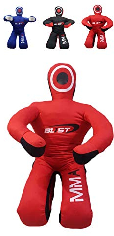 MMA Dummy Judo Grappling Dummy Boxsack Brazilian BJJ JIU Jitsu Sitzposition Dummy Wrestling Martial Arts Boxen Karate Training Schnuller (ungefüllt) (101,6 cm (cm) Kinder, rote Leinwand)