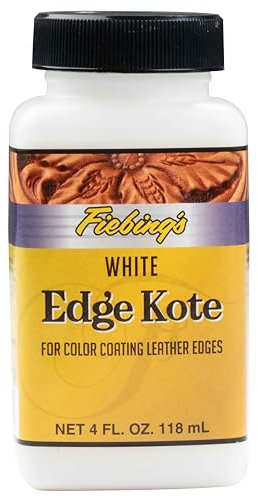 Fiebing's Edge Kote 4 Fl Oz - White - for Coloring Leather Edges on Purses, Bags, Shoes, Holsters, Wallets,etc