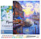 Figured'Art Peinture par Numéro Adulte avec Cadre Le Grand Canal de Venise - Activité Manuelle Kit de Loisir Créatif DIY Numéro d'art Complet - 40x50cm Toile tendue sur châssis