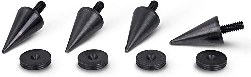 PrecisionGeek - M6 Speaker Spikes and Pads (Black Steel Big Spikes with 20mm Pads, Set of 4+4) – HiFi Isolation Feet for Speakers, Amplifiers, Subwoofers, Cabinets and Soundbars