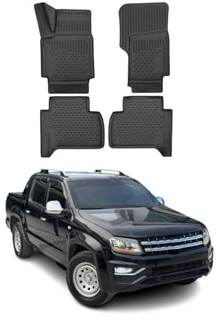 OMAC Gummimatten Fußmatten kompatibel mit VW Amarok 2018-2021 TPE Automatten Schwarz 4X