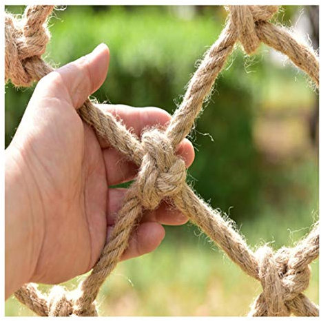 bandezid Sicherheitsnetz für Kinder, Kletternetz, Hanfnetz, Fallschutz, Treppennetz, Zaunnetze, Decken-dekoratives Netz, Leiter-Schutznetz, Hanfseil, 4 x 4 m