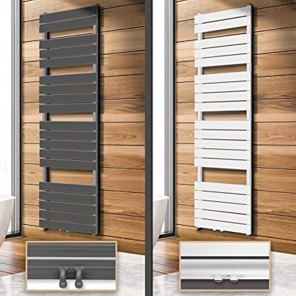 Aquamarin® Badheizkörper - vertikal, 50 mm Mittelanschluss, 6 bar, Wandmontage - Handtuchwärmer, Paneelheizkörper, Badheizung, Handtuchheizkörper, Handtuchtrockner (1600x500mm, Weiß)