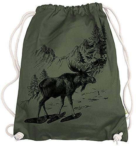 Ma2ca® - The Moose Canada Kanada Gymsac Turnbeutel - Stoffbeutel Tasche Hipster Sportbeutel Rucksack Bedruckt