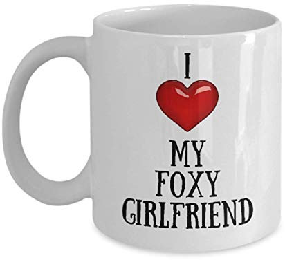 I Love My Foxy Girlfriend Mug Novelty Heart Coffee Cup Sarcastic Mug Funny Gag Gift