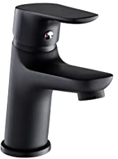 FACKELMANN Wasserhahn OXFORD Schwarz matt/hochwertiger Wasserhahn für Zuhause/moderne Armatur für Waschbecken/elegante Optik fürs Bad und Gäste-WC/Farbe: matt schwarz/Höhe: ca. 16 cm
