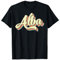 Alba T-Shirt Retro Art Baseball Schrift Vintage T-Shirt