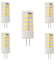 Jandei – Pack x5 Bombillas LED 12V DC, G4 de 5W de potencia – Color Blanco Frío 6000K, 400 lúmenes, (equivalente 35-40W halógeno), 12mm Ø, 46mm largo total con pines, Protección IP20