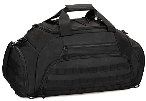 Sporttasche, 45 l, taktischer Rucksack, Sport, Fitnessstudio, MOLLE, Gepäck, Koffer, Reisen, Schultertasche für Männer und Frauen, Outdoor, Camping, Wandern, Radfahren, Klettern, Trekking, Schwarz ,