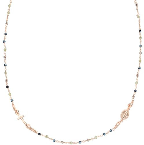 Amen Collana Donna Rosario Cristalli Multicolor Rose Gold CRO10RGTOVE3
