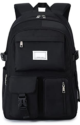 GALER Girls Backpacks School Bags, Large Capacity School Bags for Girls Secondary Middle High School, Multi-Pocket Backpack Rucksack Waterproof School Backpacks for Teenage Girls Children (Black)