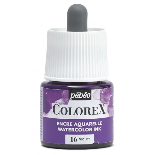 Pébéo - Colorex Tinte 45 ML Violett - Colorex Aquarell Tinte Pébéo - Violett Tinte mit samtigem Finish - Zeichentusche Multi-Tool Alle Medien - 45 ML - Violett