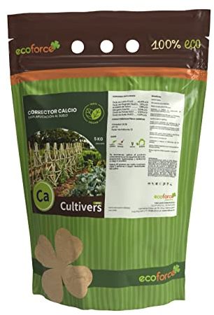 CULTIVERS Corrector de Calcio 5 kg Vegetal Ecológico para aplicación al suelo. Calcio para plantas. Corrector de Carencias Vegano