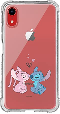 Official Lilo & Stitch Kiss Reinforced Transparent iPhone XR Case to Protect Your Mobile. Choose the Case Type You Like Best with Official Disney License