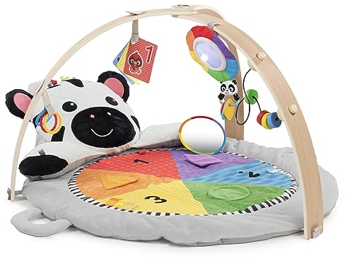 Baby Einstein Zen’s Aktivitätsspielzeug aus Plüsch für Meilensteine mit Holzstange, für Säuglinge bis Kleinkinder, 0-12 Monate, waschmaschinenfest