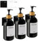 3 Pezzi Dispenser Sapone Bagno a Muro, Dispenser Sapone 500 ml dispenser sapone Doccia per Bagno Doccia Cucina Shampoo Balsamo Bagnoschiuma - Nero