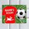 Personalised FOOTBALL Door Sign - Any NAME - Plaque - Boys or Girls Kids Gift - Bedroom Decor Gaming Room - Wall Art - Red Shirt