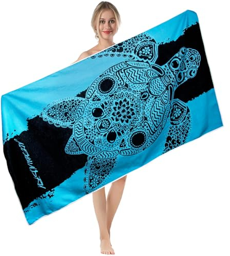 TEUEN Strandtuch XXL 180 x 90cm, Groß Strandtuch Mikrofaser Handtücher Strand Sandfrei Schnell Trocknende und Leichte Schwimmhandtücher für Strand Sauna Fitnessstudio Reise