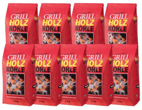27kg Holzkohle Premium Holzkohle „100% Made IN Germany“ Grillkohle Grillbriketts für Kugel-& Holzkohlegrill Smoker Briketts Grill Kohle