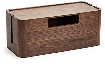 Kabelmanagement Organizer Box Holz-Kabel-Management-Boxen Organizer Große Kapazität Nussbaum Kabel-Organizer mit starker magnetischer Abdeckung Home Office Kabel-Organizer-Box Versteckbox Kabelbox