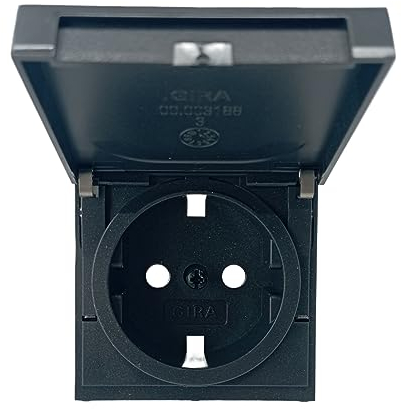 GIRA 492228 Abdeckung für Schuko Steckdose mit Klappdeckel Anthrazit