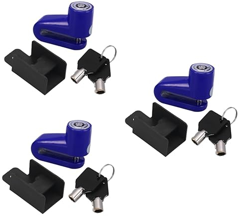 Kisangel 3pcs Motorbike Bike Disc Brake Lock Theft Protection Oxford Lock for Motorcycle