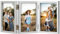 Bilderrahmen 13 x 18 cm, Silberfarben, Dreifach-Bilderrahmen Collage 13 x 18 cm aus Holz mit Glasfront, Fotorahmen klappbarer Standfuß für vertikale Aufstellung auf dem Schreibtisch