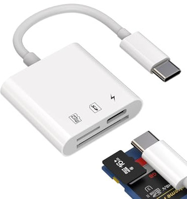 Adattatore USB C Lettore Schede SD Micro SD Caricabatterie 3in1 per Apple Macbook per Iphone15 Pro Max per Ipad Compatibile Con Samsung Multipresa Card Reader Hub Docking Station PC Computer Accessori