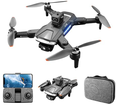 Drohne mit Kamera 4K - Professioneller faltbarer GPS WiFi Brushless Quadcopter mit Hindernisvermeidung,25 min Flugzeit - Einfach zu bedienen, geeignet für Erwachsene Anfänger (Schwarz(3 Batterien))