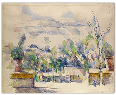 Orjdjz Wxkbl Paul Cezanne Poster《Die Gartenterrasse in Les Lauves》Leinwandgemälde Paul Cezanne Wandkunst Paul Cezanne Drucke Home Decor Bild 50x60cm Kein Rahmen