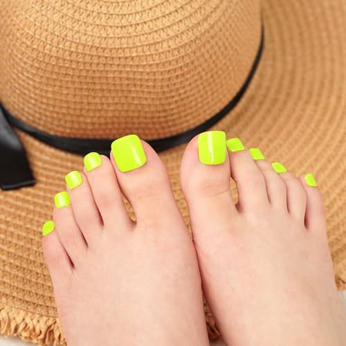 DANNI & TONI Luminous Semi Cured Gel Nail Strips(Glowing Delight),Glow in Dark Pedicure Salon-Quality Gel Nail Polish Strips Manicure Stickers Set,Gel Wraps for Toenail 37Pcs