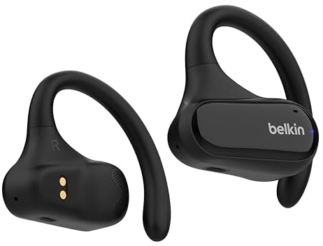 Belkin SoundForm ClearFit Auricolari Wireless Open-Ear Sportivi e Leggeri, Auricolari Bluetooth Resistenti all'Acqua (IPX5), Cuffie Wireless per Escursionismo, Ciclismo, Corsa e Altro, Nero