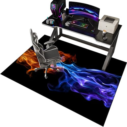 EYKWKB Office Gaming Chair Mat for Carpet, Hard-Floor Chair Mats, Computer Chair Mat for Hardwood Floor, Carpet Protector Mat, Non Slip Gaming Rug, Desk Chair Mat 120 x 140 cm