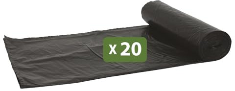 Pack and Move - Lot 20 Grands Sacs Poubelles Résistants Pour Déménagement - 120 L - Sacs Poubelles Pour Gros Volumes